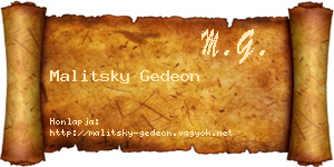 Malitsky Gedeon névjegykártya